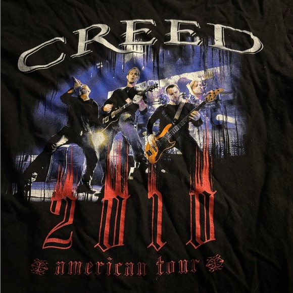 Creed 2010 Band Concert Tour T-Shirt size large fading and cracking - Picture 2 of 11